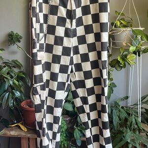 Checkered Black and White Women's Pants